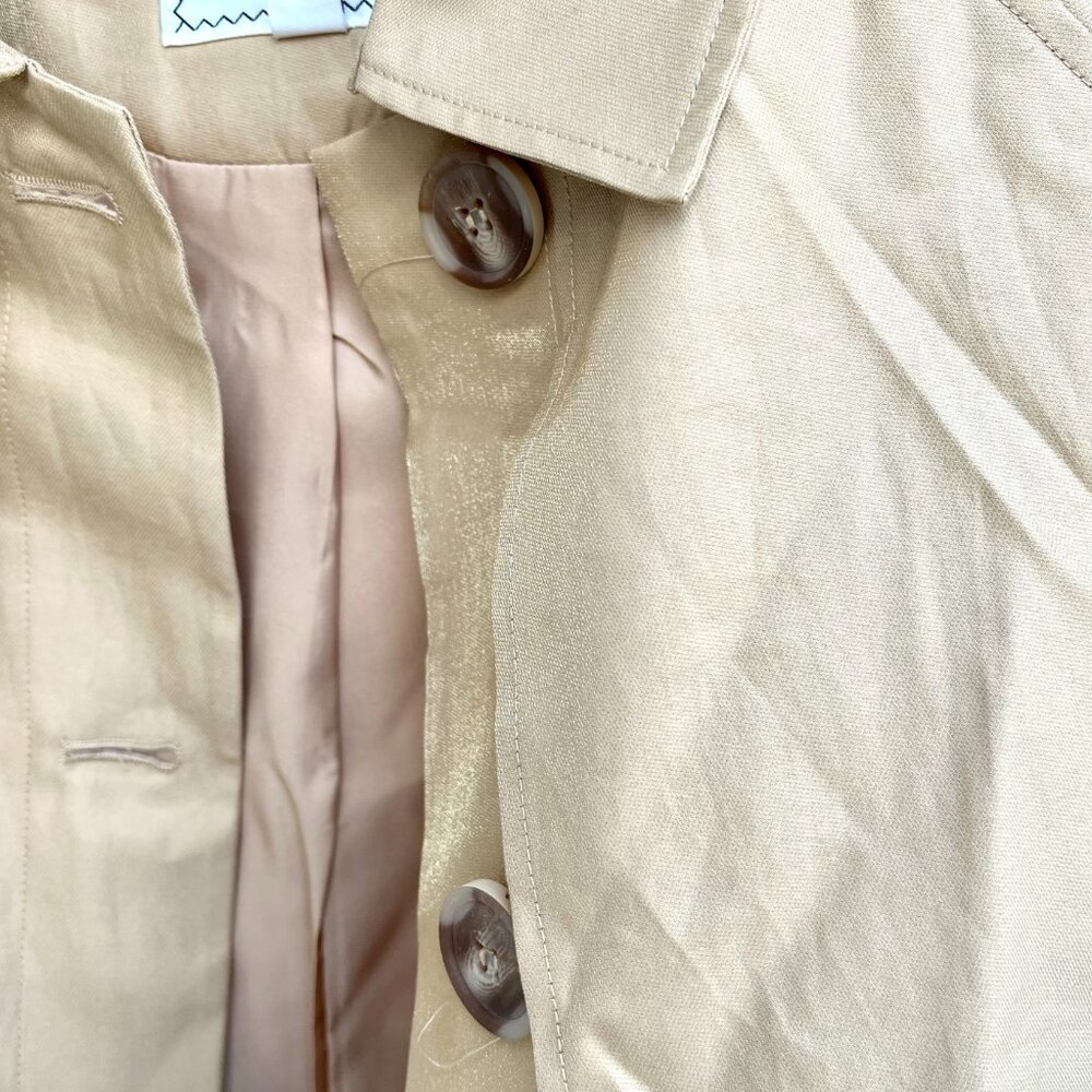 Khaki Beige Women Long Coat - Roem - Picture 8 of 8